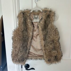 BB Dakota Faux Fur Vest Brown Size Small